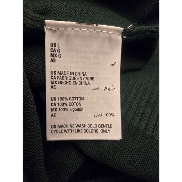 Club Room Mens Size Large Pine Grove Green Button Mock Sweater - Picture 5 of 5